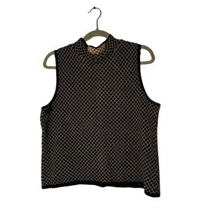 Vintage Norton McNaughton Black and Gold Patterned Vest